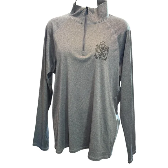 Men's Springfield Armory Gray 1/4 Zip Sweatshirt L euc - Picture 1 of 2